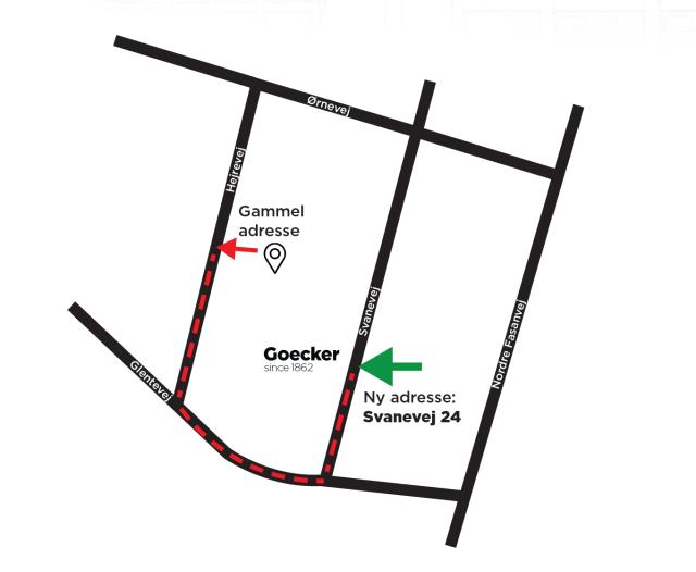 Kort der viser Goeckers nye adresse