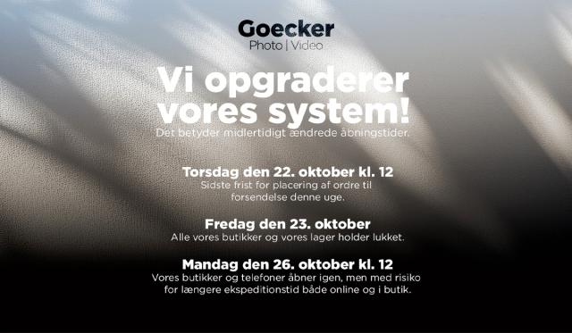 Vi opgraderer vores systemer!
