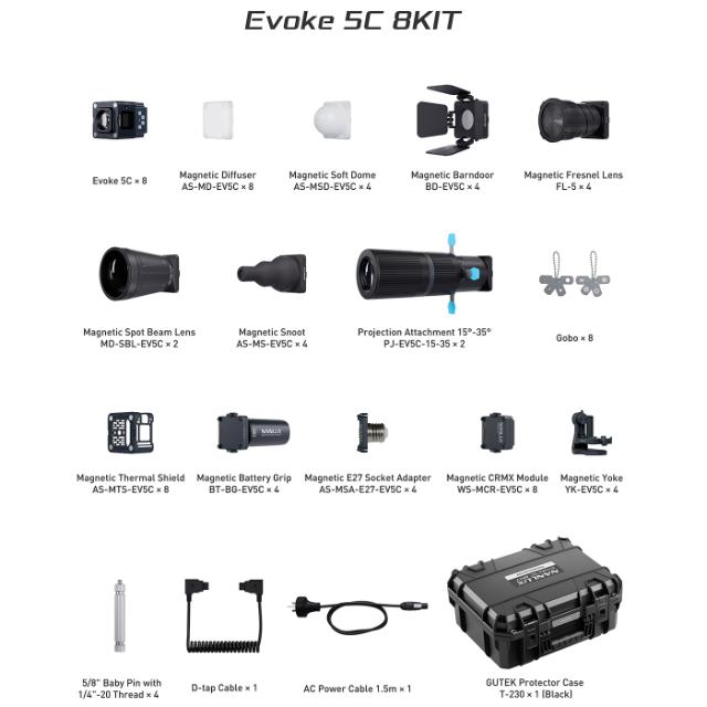 NANLUX EVOKE 5C LED FULL-COLOR SPOT 8PCS KIT