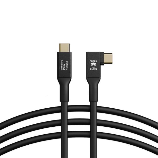 COBRAUNION USB-C TO USB-C 90° 5M, 10G BLACK