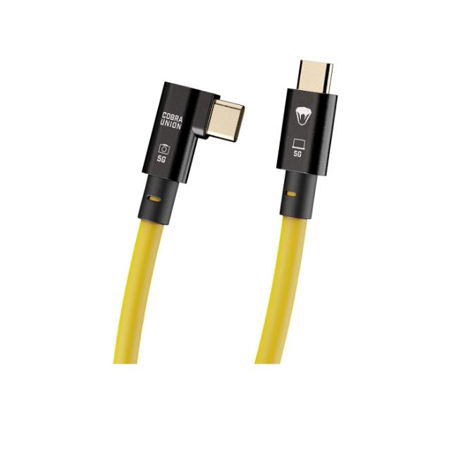 COBRAUNION USB-C TO USB-C 90° 10M, 5G YELLOW