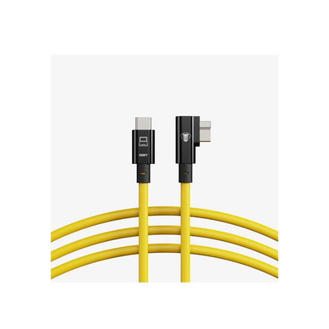 COBRAUNION USB-C TO MICRO-B 90° 5M, 5G YELLOW
