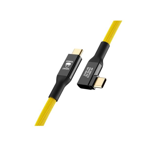 Cobraunion USB-C to 90° USB-C  0,3M 40G Yellow