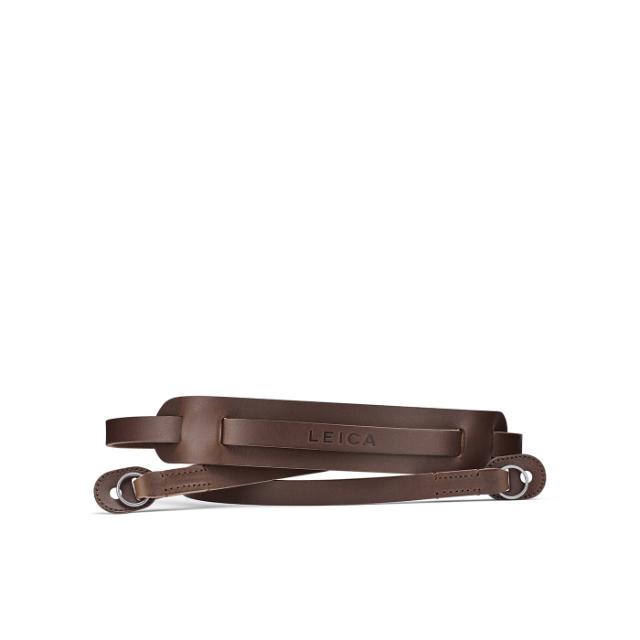 LEICA CARRYING STRAP W/ SHOULDERPAD DARKBROWN LEAT