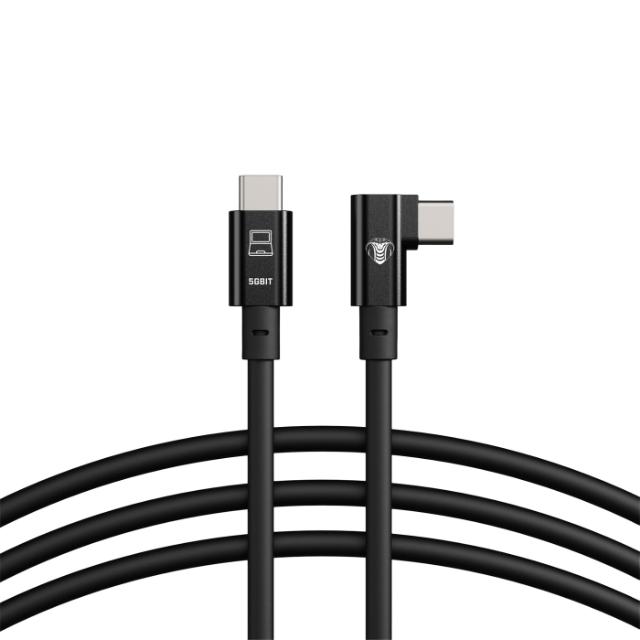 COBRAUNION USB-C TO USB-C 90° 10M, 5G BLACK