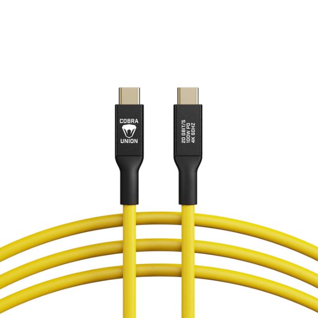 COBRAUNION USB-C TO USB-C STRAIGHT 5M, 20G YELLOW