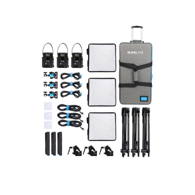 NANLITE PAVOSLIM 60B 3-LIGHT KIT WITH STAND