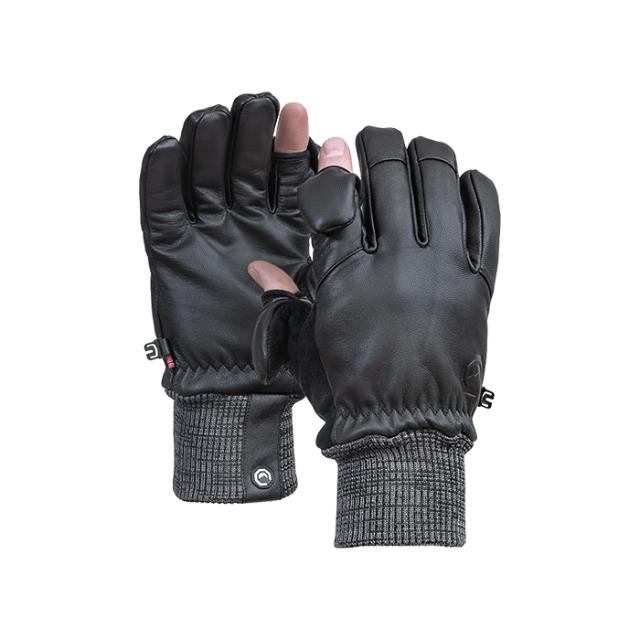 VALLERRET LEATHER PHOTOGRAPHY GLOVE BLACK XS