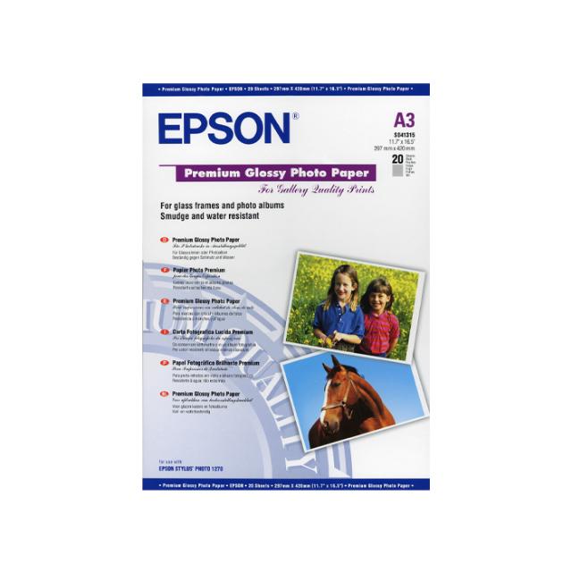 EPSON PREMIUM GLOSSY PHOTO PAPER A3  20 SHEET 255G