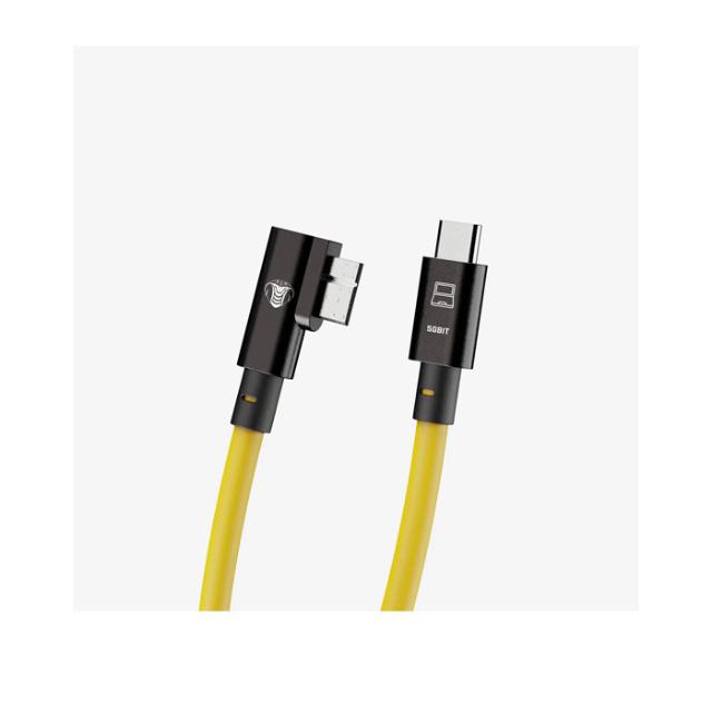 COBRAUNION USB-C TO MICRO-B 90° 5M, 5G YELLOW