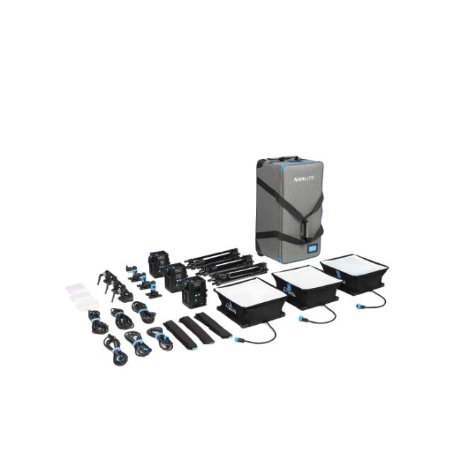 NANLITE PAVOSLIM 60B 3-LIGHT KIT WITH STAND