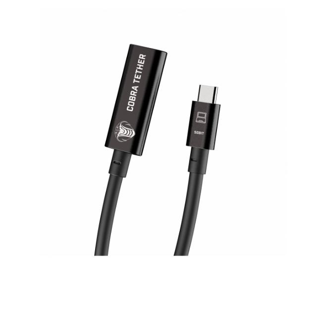 COBRAUNION USB-C TO USB-C FEMALE EXT 5M, 5G BLACK