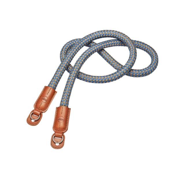 LEICA CARRYING STRAP ROUND BRAIDED DENIM-COGNAC