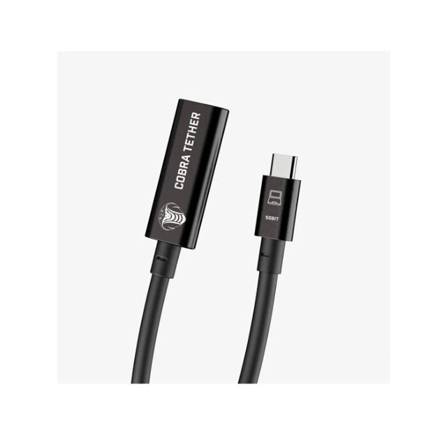 COBRAUNION USB-C TO USB-C FEMALE EXT 5M, 5G BLACK
