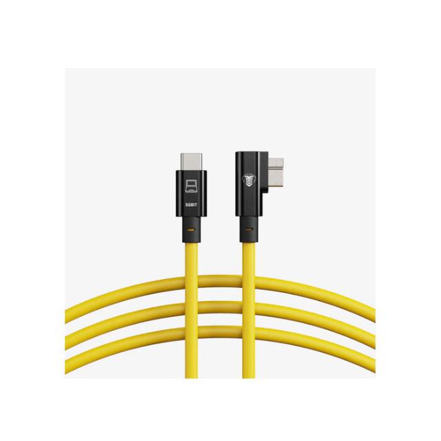COBRAUNION USB-C TO MICRO-B 90° 10M, 5G YELLOW