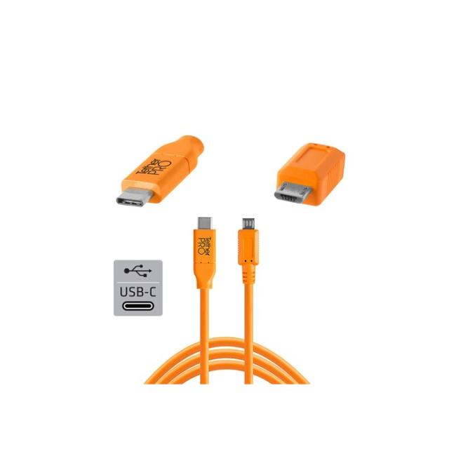 TETHER TOOLS USB-C TO 2.0 MICRO-B 5PIN 4.6M ORANGE