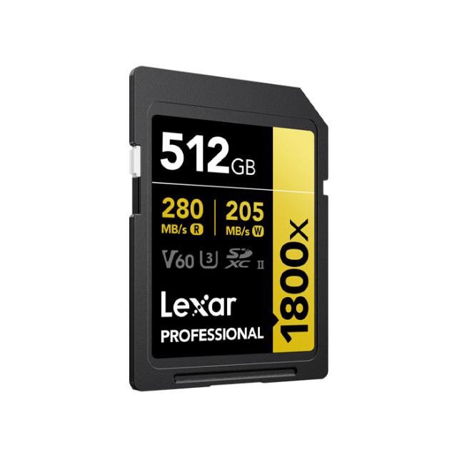 LEXAR SD 512GB PRO 1800X U3 V60 UHS-II R280/W205