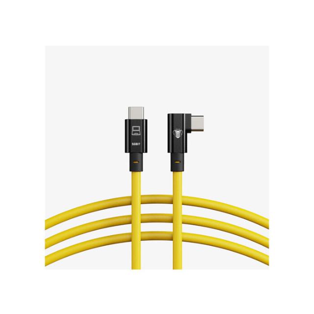 COBRAUNION USB-C TO USB-C 90° 10M, 5G YELLOW