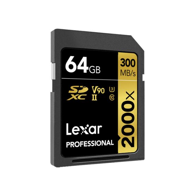 LEXAR SD 64GB PRO 2000X U3 V90 UHS-II R300/W260