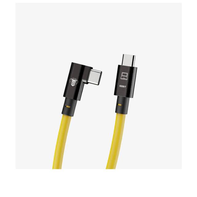 COBRAUNION USB-C TO USB-C 90° 10M, 5G YELLOW