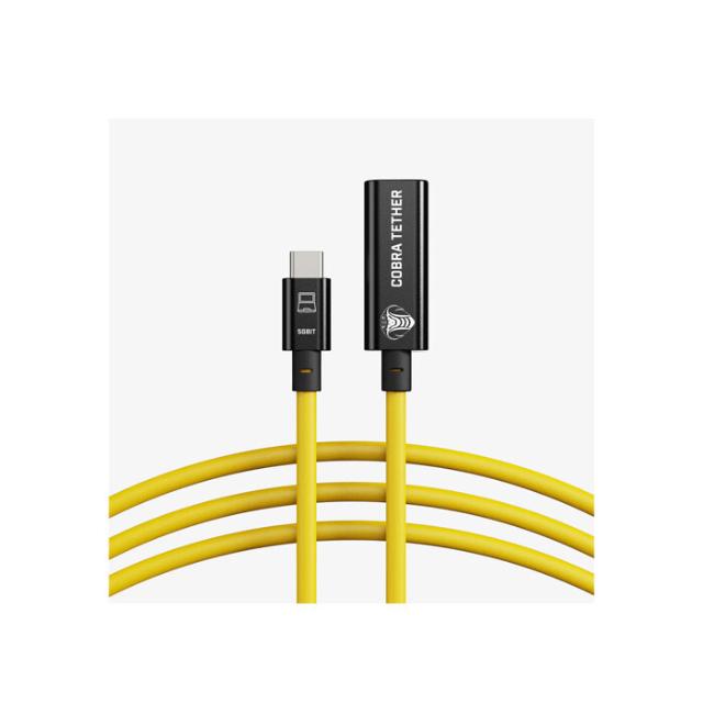 COBRAUNION USB-C TO USB-C FEMALE EXT 10M 5G YELLOW