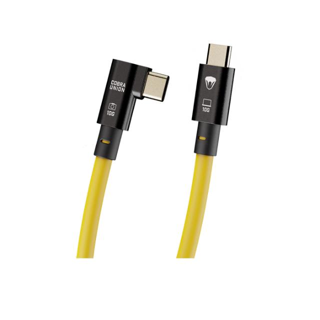 COBRAUNION USB-C TO USB-C 90° 10M, 10G YELLOW