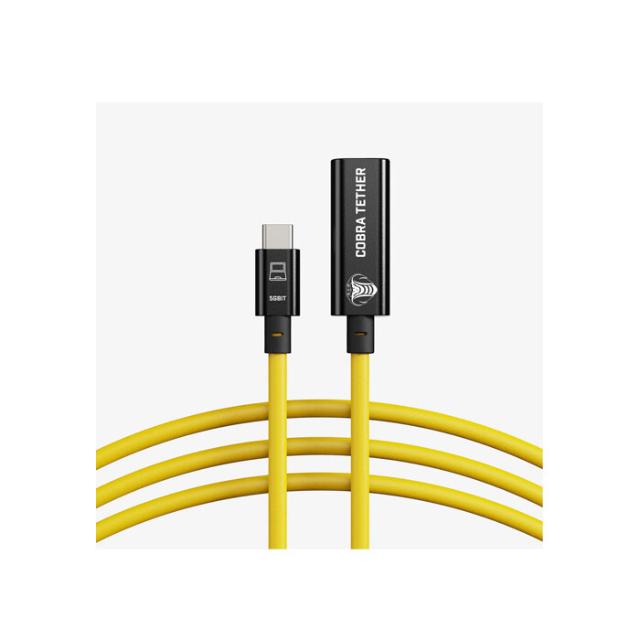 COBRAUNION USB-C TO USB-C FEMALE EXT 5M, 5G YELLOW