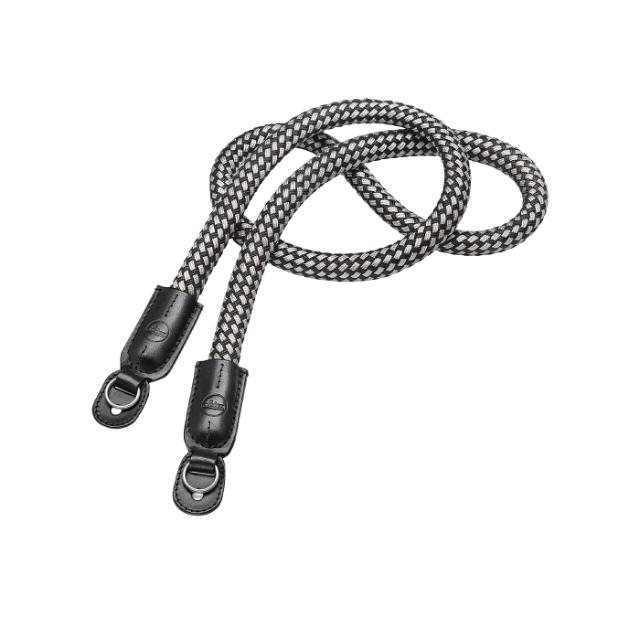 LEICA CARRYING STRAP ROUND BRAIDED BLACK-WHITE