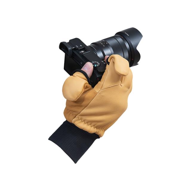 VALLERRET LEATHER PHOTOGRAPHY GLOVE NATURAL M