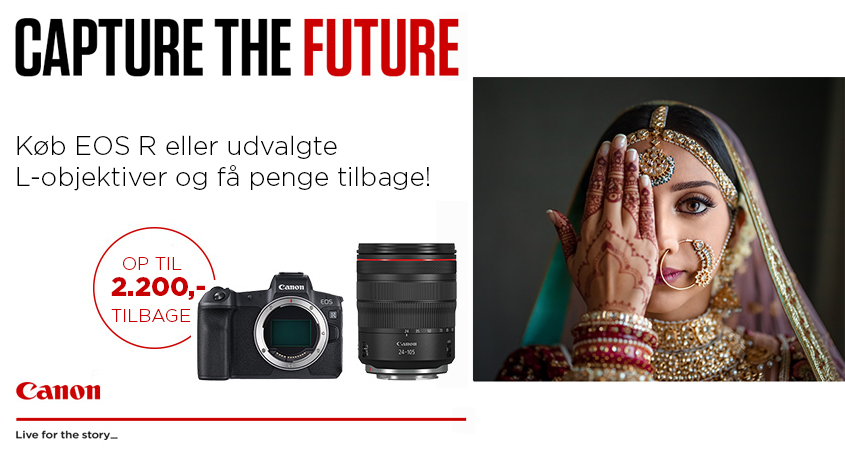 Cashback på Canon EOS R og L-objektiver